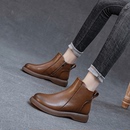 马丁靴女真皮复古短筒靴软底休闲靴子英伦风2025秋季新款大码女鞋