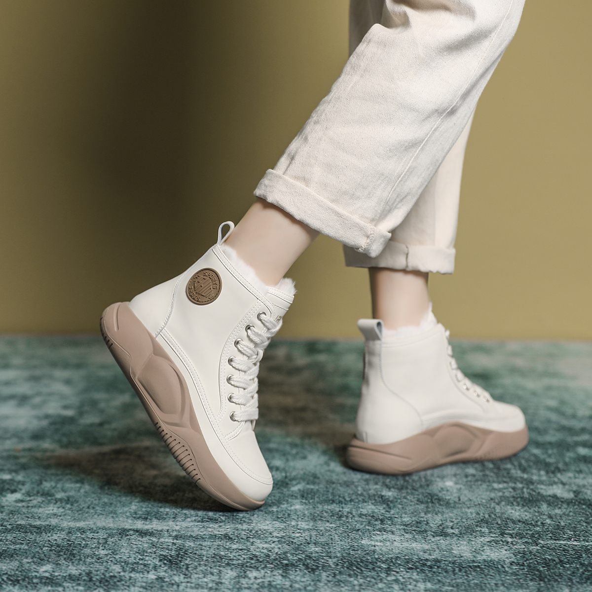 雪地靴女真皮保暖棉鞋