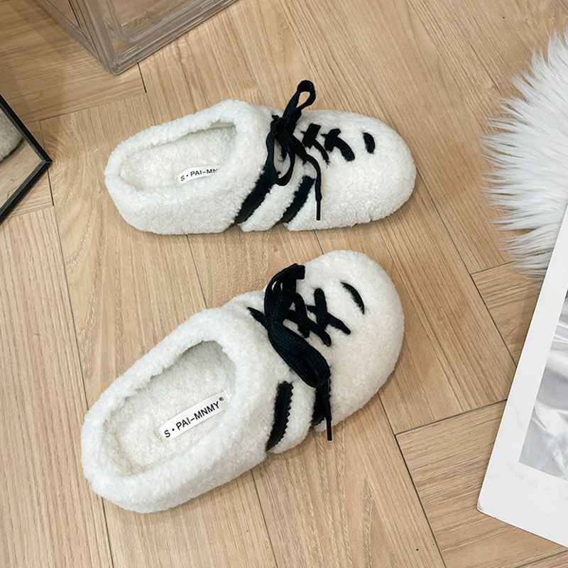 羊羔毛毛拖鞋女外穿秋冬季新款复古时尚洋气厚底勃肯半拖毛毛鞋子