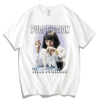 美国电影低俗小说昆汀Pulp Fiction封面文化衫短袖男女T恤棉