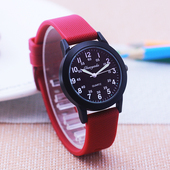 2025年新款 清晰数字带分刻度男女孩手表中小学生石英防水潮石英表