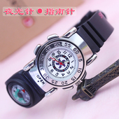 个性 电子夜光腕表 指南针香港旅游纪念手表初高中学生石英防水韩版