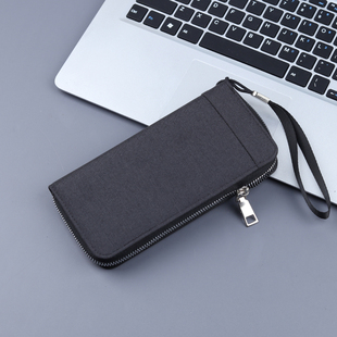 钱包男款大学生帆布长款大容量卡包一体简约拉链男士牛津布手拿包