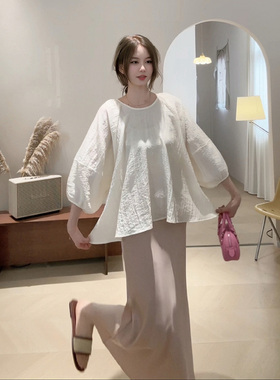 【廓形】A字弧形下摆韩系小衫JE14