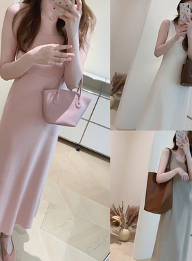 【外套搭子】 HL23秋季简约高级感气质无袖背心内搭长裙