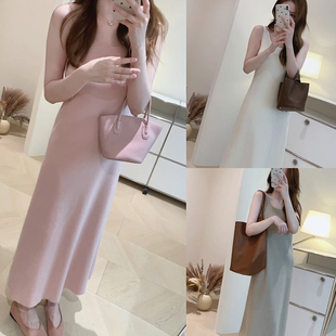 【外套搭子】 HL23秋季简约高级感气质无袖背心内搭长裙