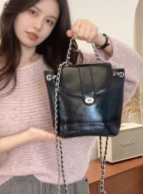 韩国小众设计感复古链条单肩包斜跨小包百搭女士HL03