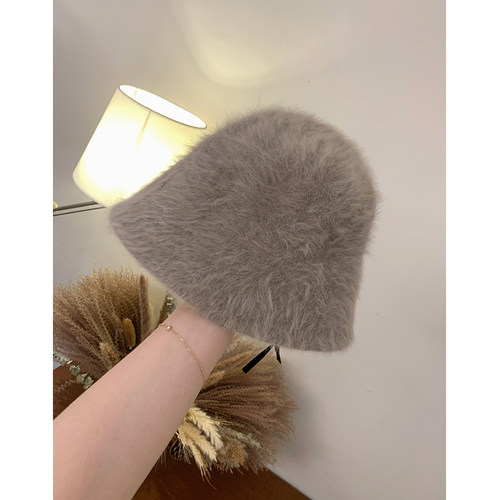 KG23超显脸小兔毛渔夫帽盆帽