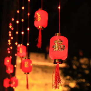 饰品结婚房间布置装 宵装 饰灯 新年彩灯led窗帘灯红灯笼春节过年元