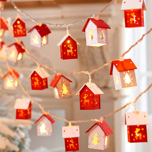 太阳能圣诞装饰小房子灯户外防水装饰灯饰庭院阳台花园场景布置灯