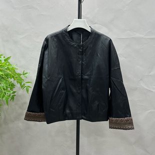 欧洲站2026春气质立领单排扣蛋白皮衣外套女PU上衣女款 欧货8801H