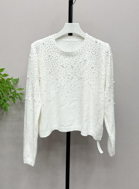 欧洲站2025冬新款重工时尚洋气百搭显瘦长袖圆领毛衫女上衣89101Y