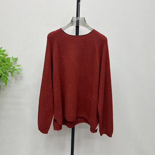圆领毛衣女2025冬季亮闪闪宽松慵懒风时尚上衣软糯毛针织衫6985Y