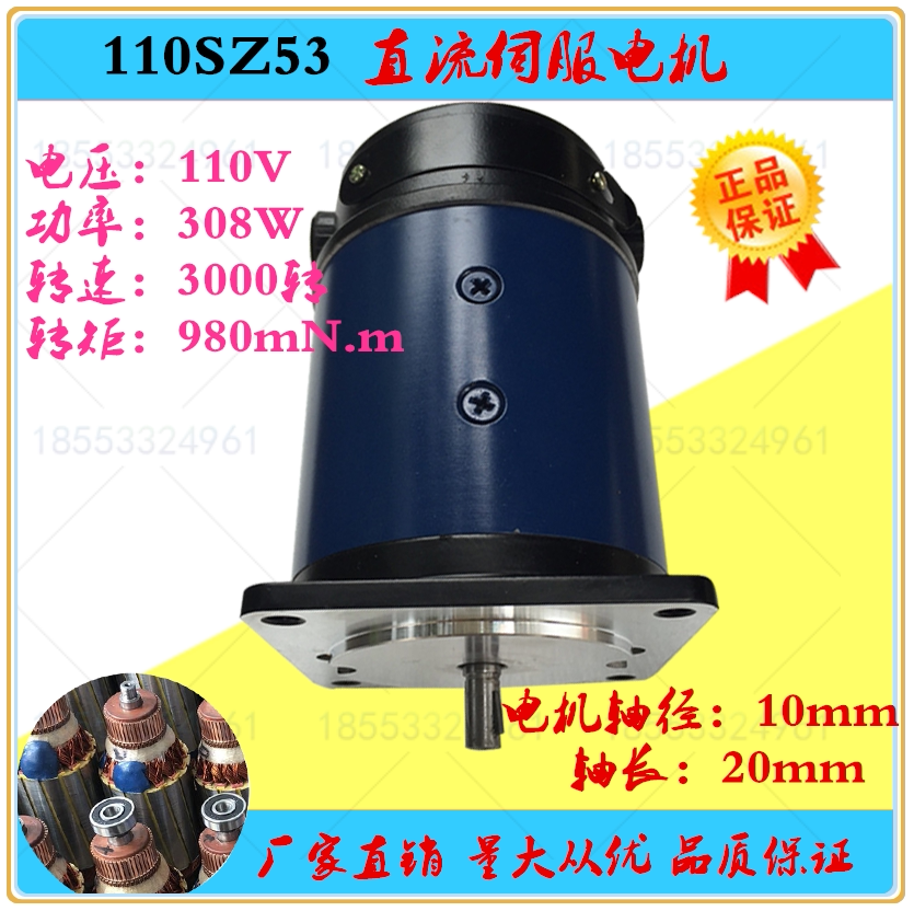 110SZ53 直流伺服电机110V  308W 3000R 直流驱动马达 博山微电机