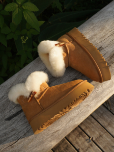 2025新款厚底雪地靴女冬季真羊毛皮一体外马毛保暖女款防滑雪地靴