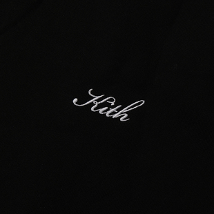 kith黑色经典 手写草写字母刺绣标志套头圆领卫衣
