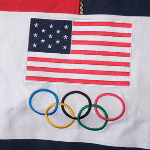 kith奥运会刺绣经典 T恤 标志拼接短袖