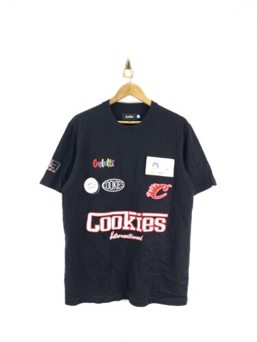 L码cookies 赛车主题 黑色刺绣男款短袖T恤