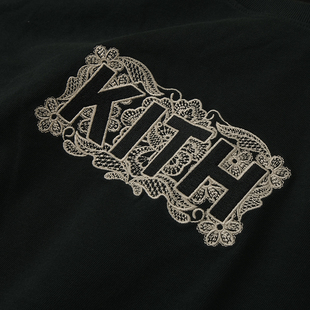 kith纯棉圆领刺绣logo经典 胸口大标 字母标志T恤
