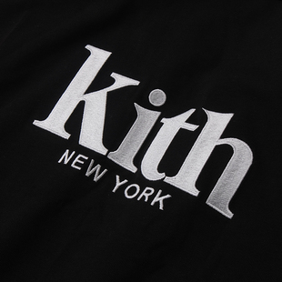 胸口大标宽松情侣款 kith纯棉圆领刺绣经典 字母标志logoT恤