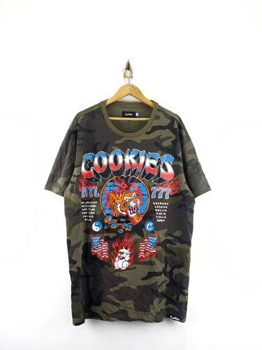 cookies 老虎多元素印花迷彩男款短袖T恤