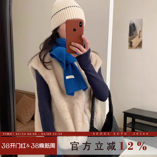 韩版轻奢仿貂毛立领拉链马甲女2025冬季新款加厚保暖显瘦背心外套