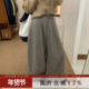 休闲风加绒加厚直筒气球裤 后松紧百搭显瘦阔腿长裤 女2026春季 新款