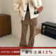 时髦百搭显瘦长裤 韩版 新款 女2025冬季 设计感灯芯绒加绒屁帘微喇裤