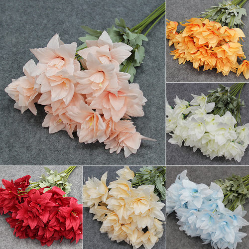 婚庆仿真花水仙花心悦花酒店婚礼堂吊顶装饰花材绢花家居软装插花