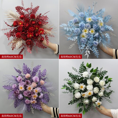 婚庆点挂花仿真绢花路引成品装饰