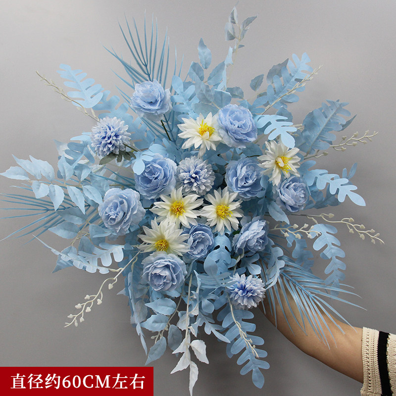 新款婚庆点挂花仿真绢花成品装饰花排T台路引点花花艺婚礼堂吊顶