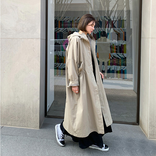 酸橙家长款韩版风衣外套慵懒风