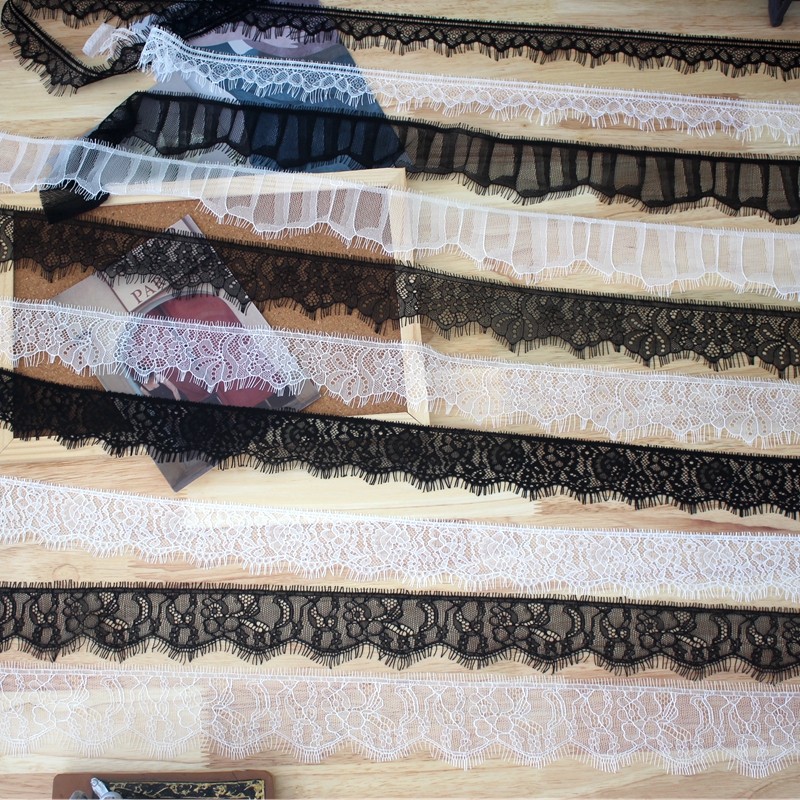 单边睫毛蕾丝花边服装装饰辅料 DIY衣领裙边袖子缝纫头纱拼接材料