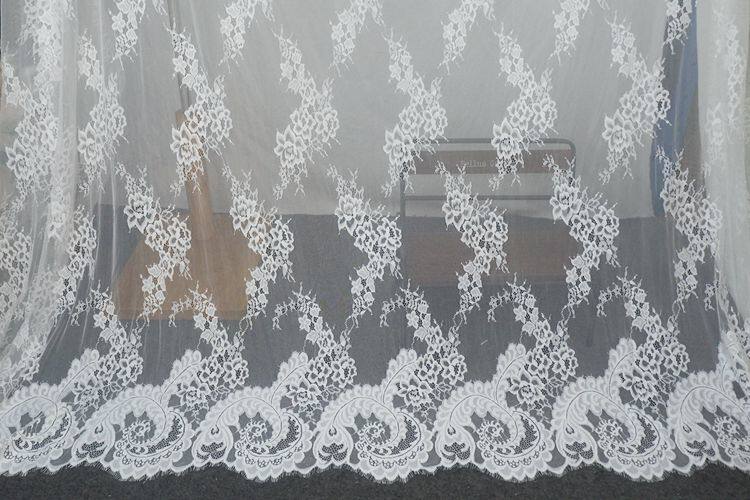 特价清仓白色清秀网纱睫毛蕾丝花边服装面料 DIY婚纱头纱家居辅料