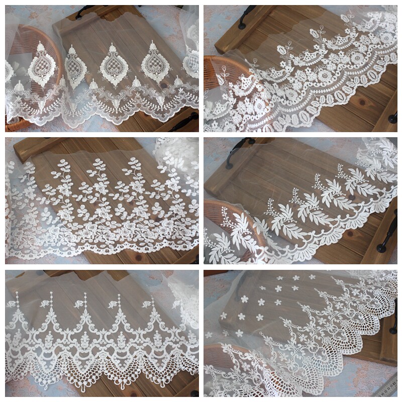 清仓特价 单边网纱刺绣蕾丝花边服装拼接加长材料DIY衣服裙边辅料图片