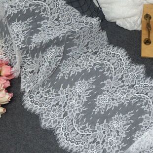 精美网纱出口双边睫毛蕾丝花边服装面料 DIY婚纱半身裙婚纱服辅料
