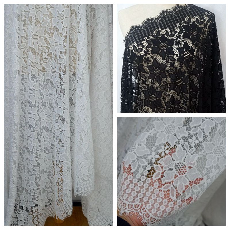 宽1米 镂空厚实压纱花朵服装面料布料 DIY裙婚纱头纱拍摄背景材料