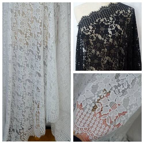 宽1米 镂空厚实压纱花朵服装面料布料 DIY裙婚纱头纱拍摄背景材料