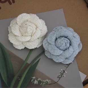 立体小香风山茶花花朵衣服裙子装 子胸针辅料朵花 饰材料 DIY包包鞋