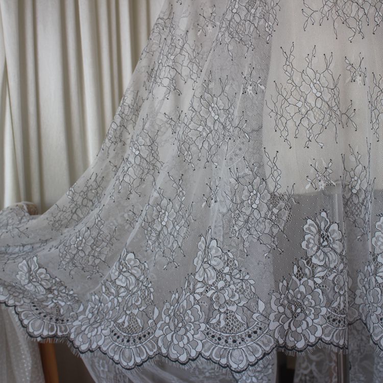 勾花睫毛親膚蕾絲花邊服裝面料
