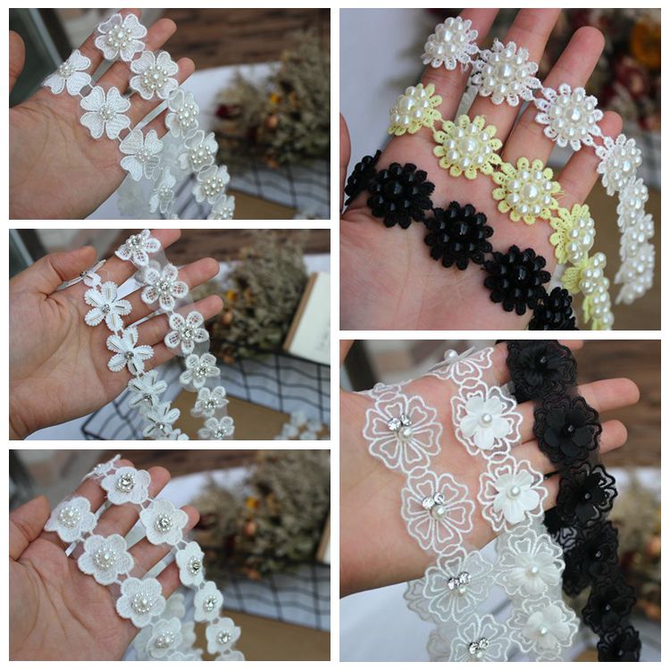 新款朵花水溶婚纱饰品刺绣diy
