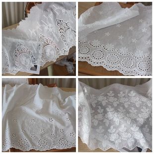 精美单边无弹棉布边棉线刺绣蕾丝花边服装 DIY辅料 拼接装 饰材料