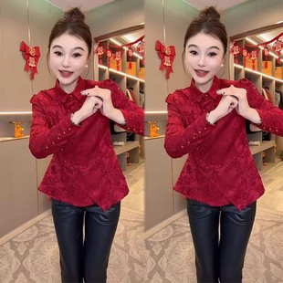 上衣 女2025秋冬洋气设计感不规则气质百搭超好看 新中式 气质衬衫