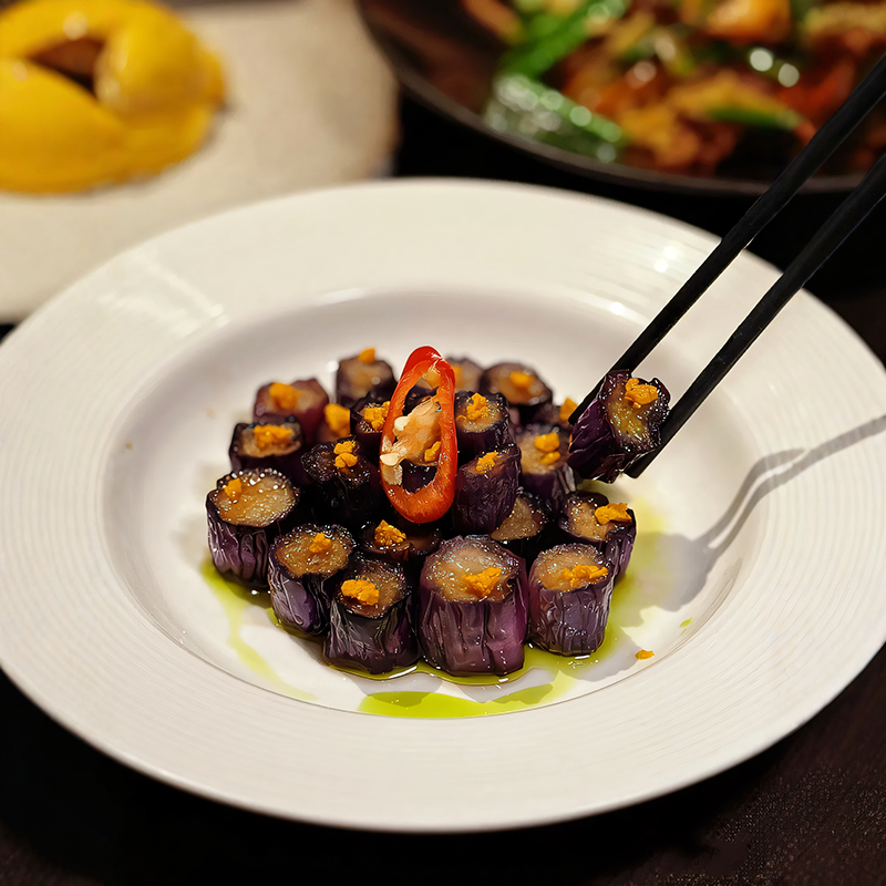 酒店中厨餐具陶瓷圆形线纹草帽宽边浅盘会所特色创意凉菜盘子餐厅