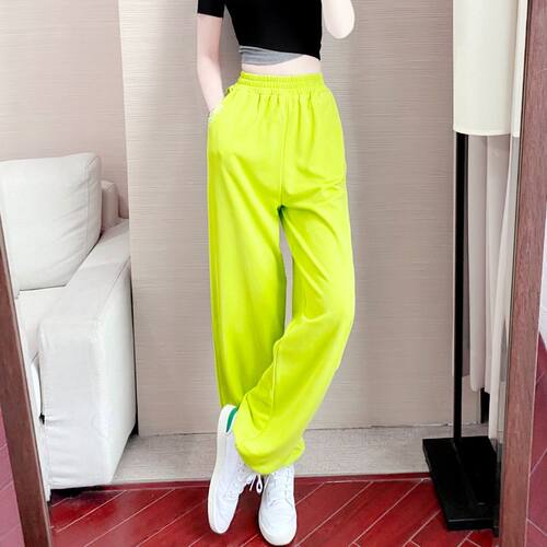 直筒运动裤女夏季2026新款宽松大码减龄显瘦休闲裤女束脚舞蹈裤夏