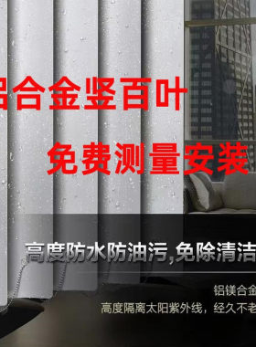 垂直百叶窗帘铝合金竖百叶遮光垂直帘隔断竖门帘办公竖百叶帘卷帘