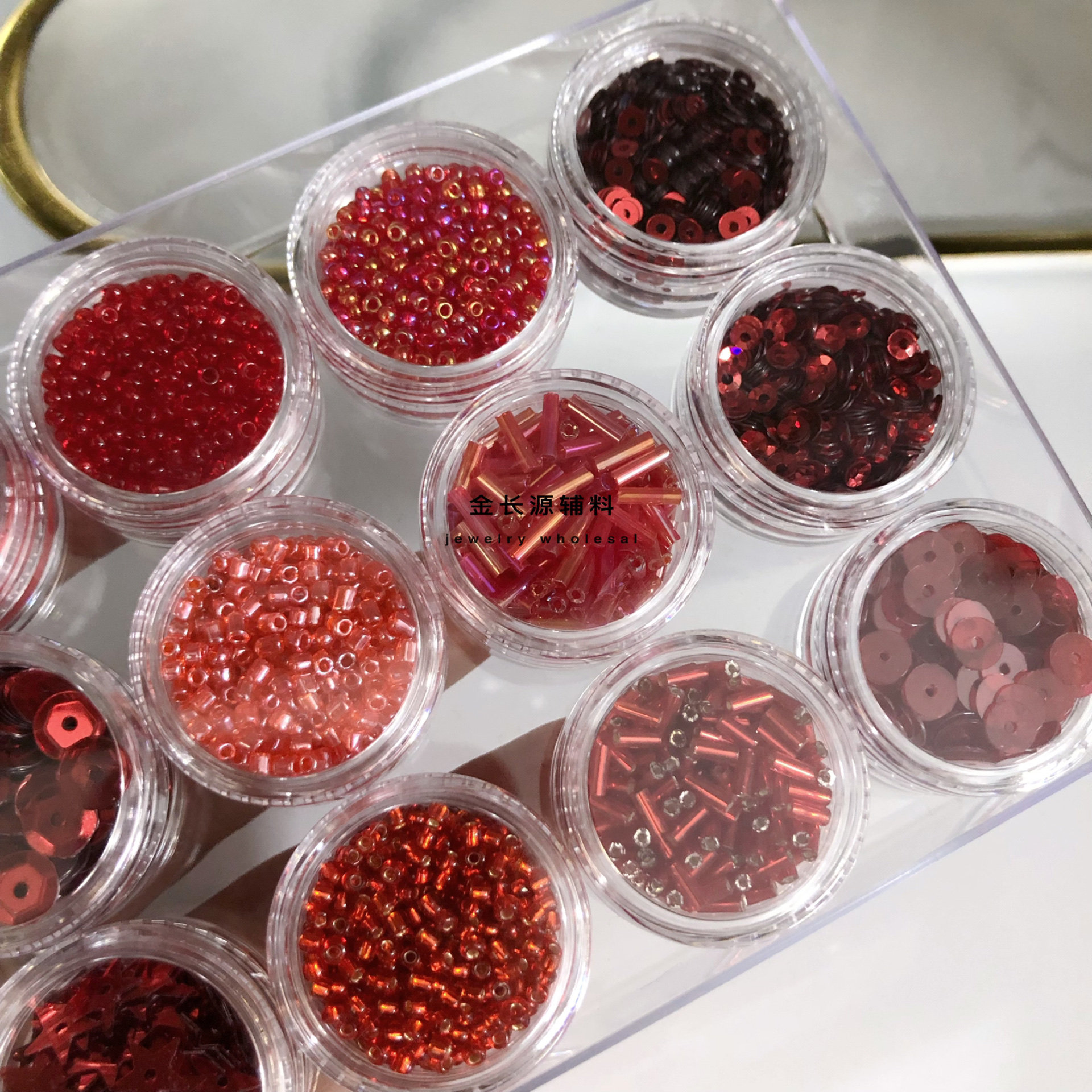 红色亮片长管米珠 服装婚纱礼服钉珠片配饰手工diy刺绣材料包散珠,纺织面料/辅料/配套,亮片/珠片,淘宝优惠券,粉丝福利购,淘宝优惠卷