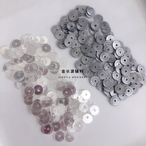 6mm半透明片手工中孔压花diy亮片