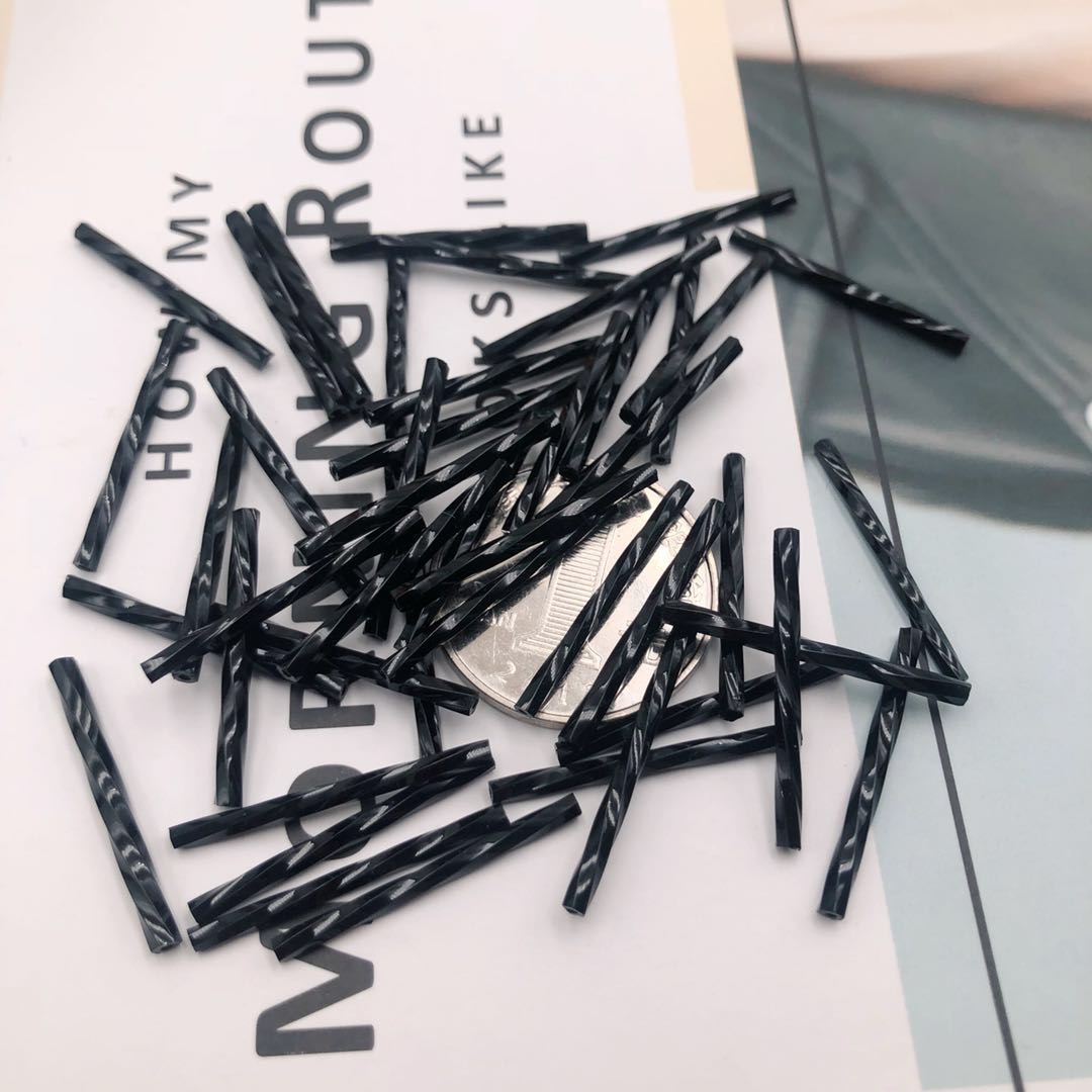 diy黑色螺旋辅料流苏珠管