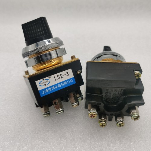 上海港博电器 LS2系列十字主令开关LS2-3三档旋钮4脚开孔30MM